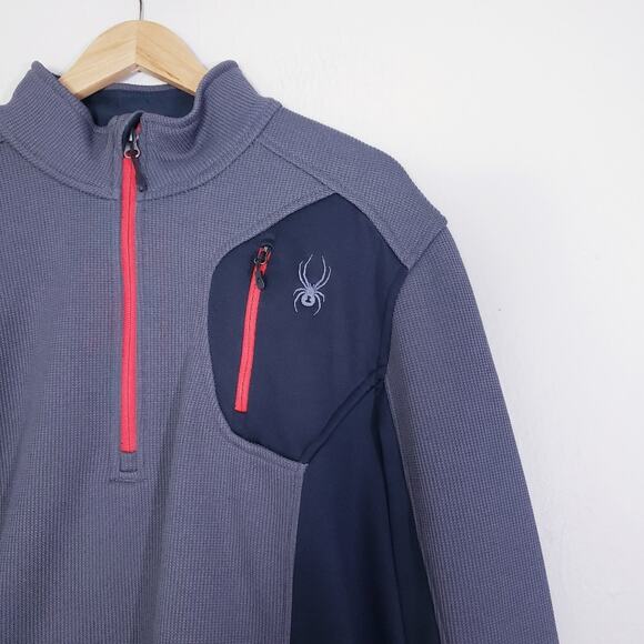 Spyder Men's Bandit Stryke Half Zip Pullover Sweater Fleece XL Grey - Picture 6 of 10